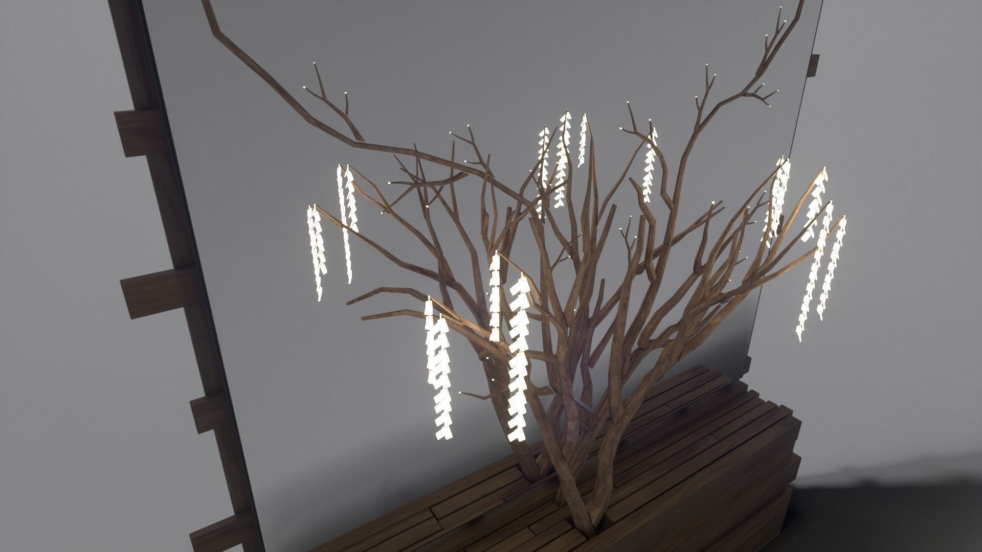 Decorative Mirror - Hall - Tree Heart Free 3D model_3