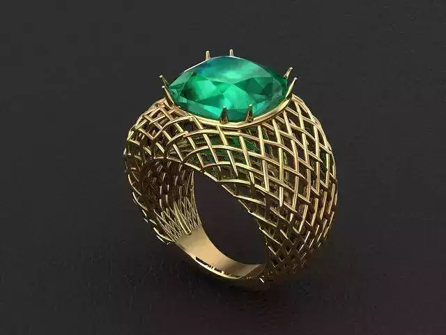 handcrafted wicker knitting ring 3D print model