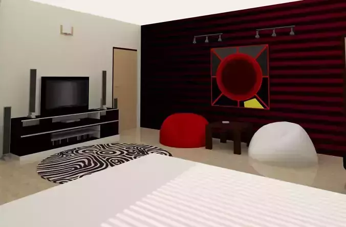 Simple Room Interior 3D model
