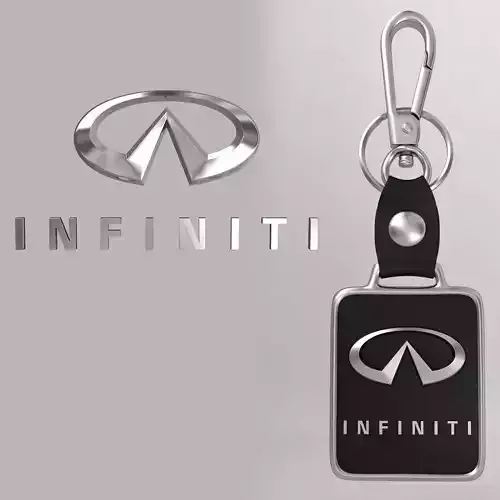 Infiniti car logo keychain 3d model 