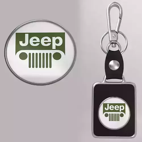 Jeep car logo keychain 3d model 