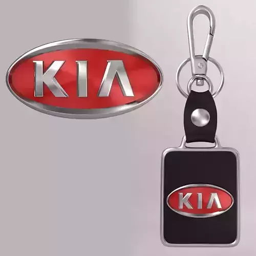 Kia car logo keychain 3d model 