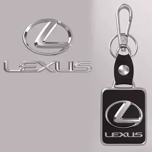 Lexus car logo keychain 3d model 