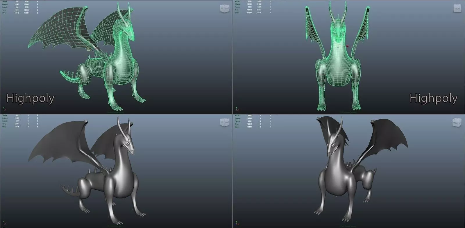 Dragon Modeling in Maya 3D model_0