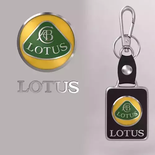 Lotus car logo keychain 3d model 