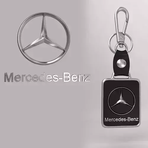 Mercedes Benz car logo keychain 3d model 3D model