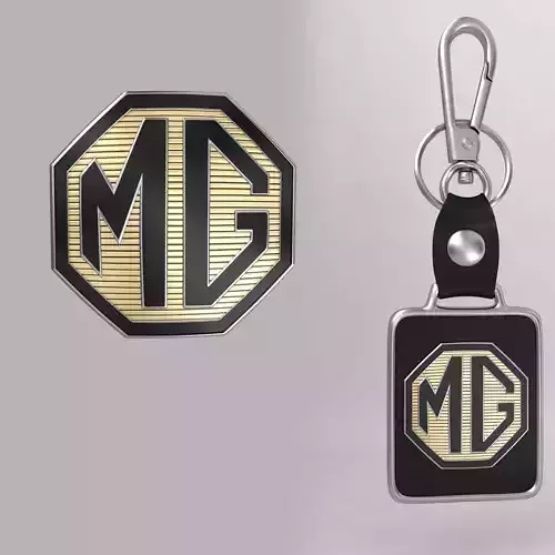 MG car logo keychain 3d model 