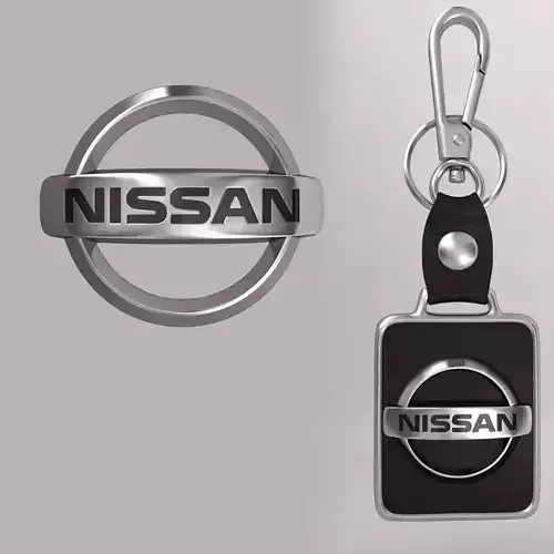 Nissan car logo keychain 3d model 