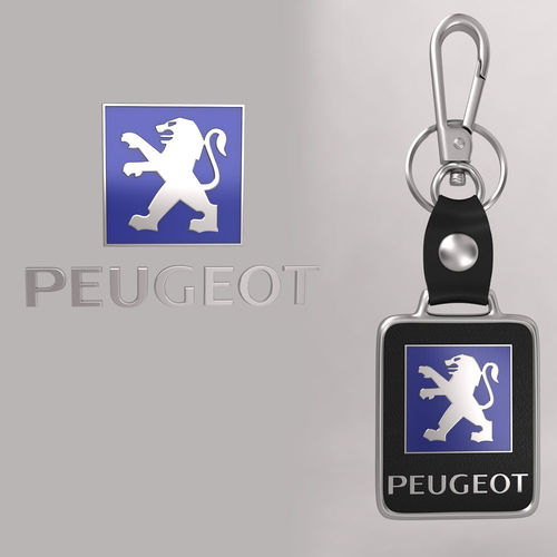 Peugeot car logo keychain 3d model  3D model