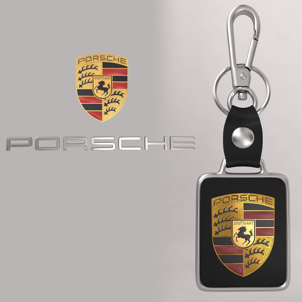 Porsche  car logo keychain 3d model  3D model