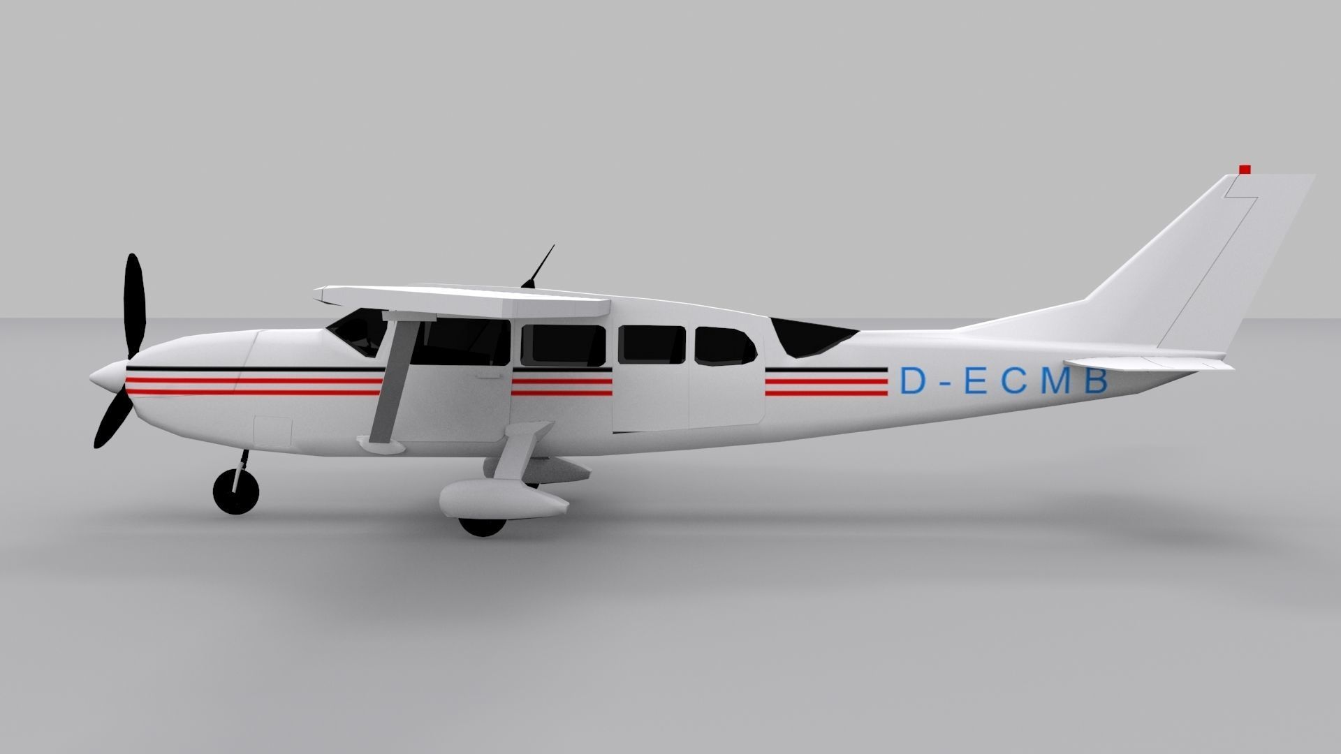 Cessna 207 Low-poly 3D model_6