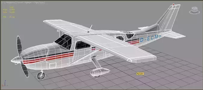 Cessna 207 Low-poly 3D model