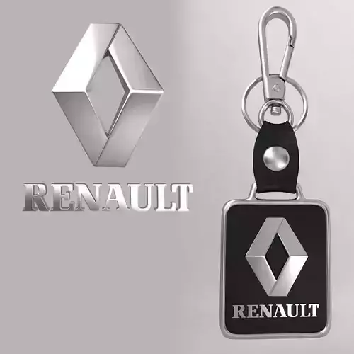 Renault car logo keychain 3d model 
