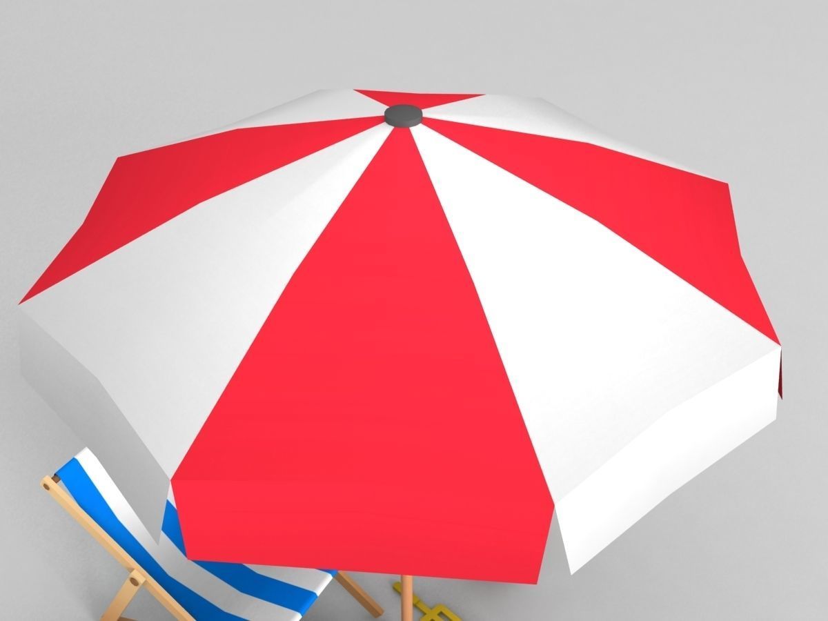 Beach props pack Low-poly 3D model_4