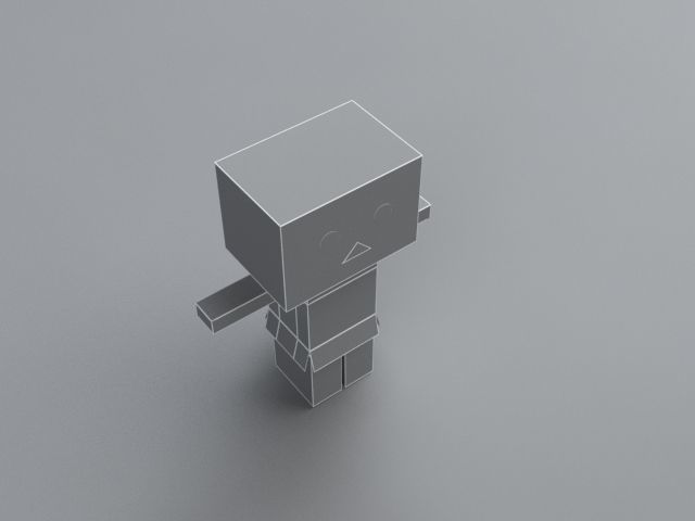 Danbo cardboard figure 3D model_2