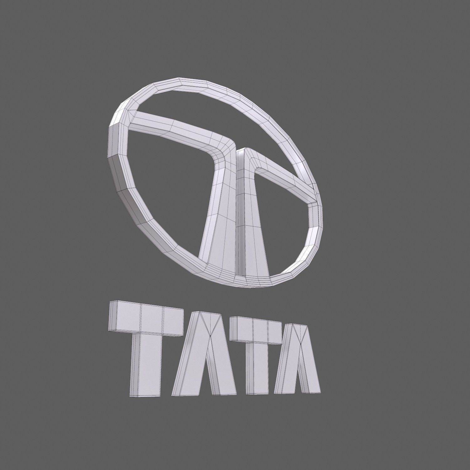 Tata car logo keychain 3d model  3D model_9