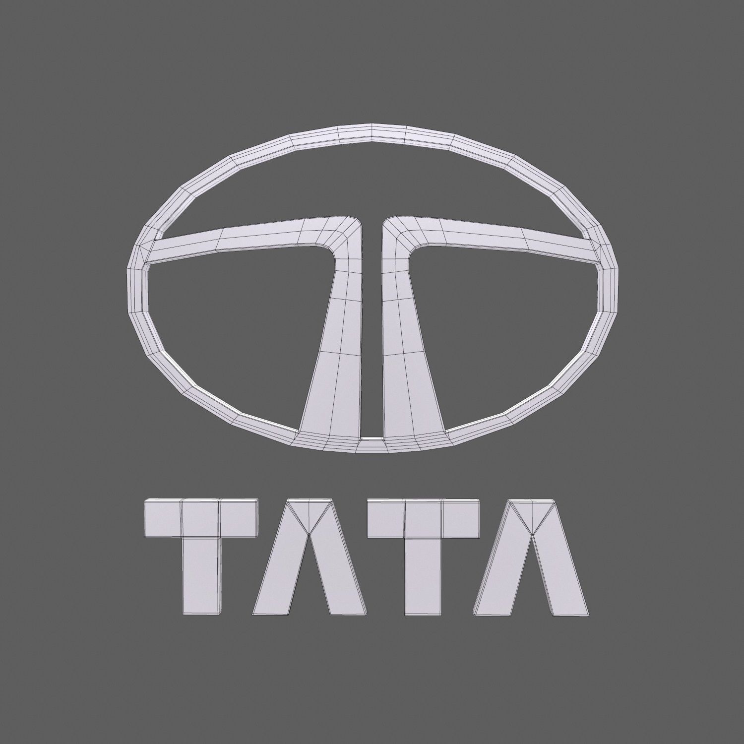Tata car logo keychain 3d model  3D model_11