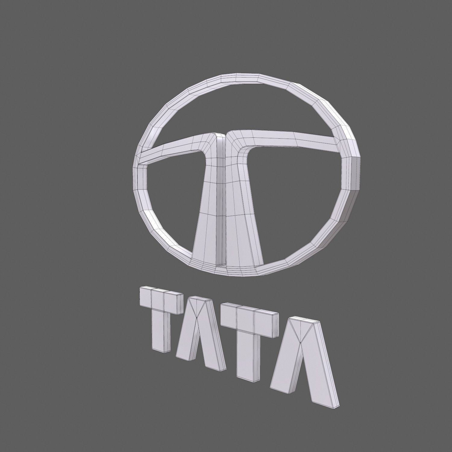 Tata car logo keychain 3d model  3D model_10