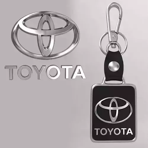 Toyota car logo keychain 3d model 
