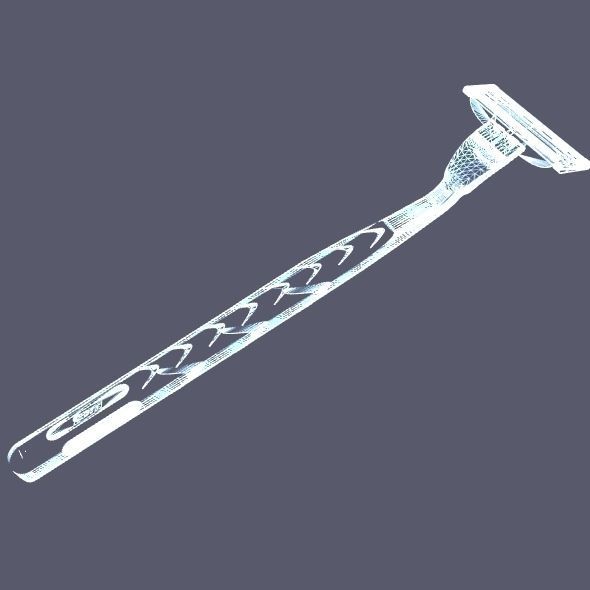 Gilette mach 3 razor CAD model 3D model_9