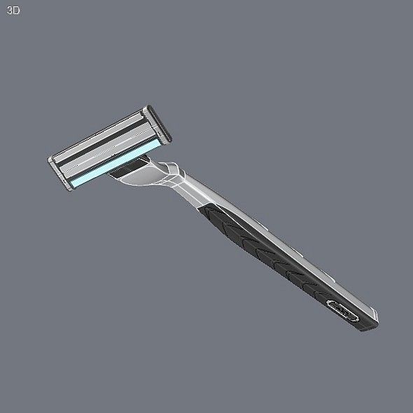 Gilette mach 3 razor CAD model 3D model_1