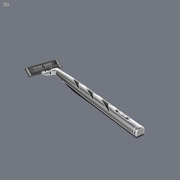 Gilette mach 3 razor CAD model 3D model_3