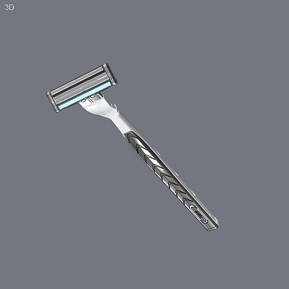 Gilette mach 3 razor CAD model 3D model_6