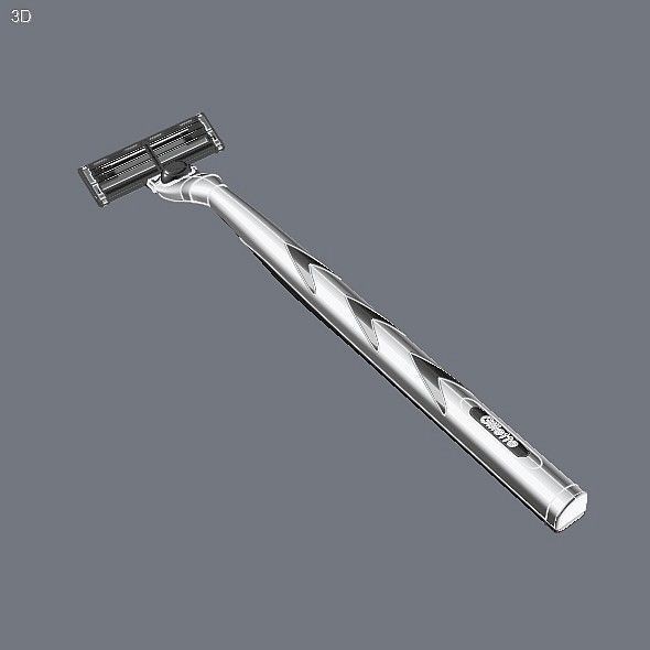 Gilette mach 3 razor CAD model 3D model_2
