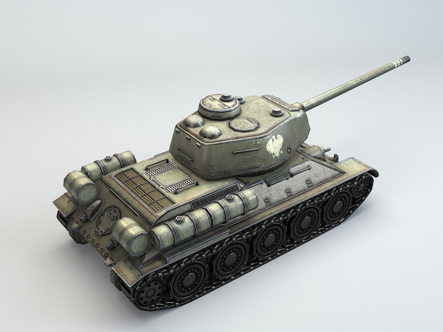 Low Poly T-34 85 medium tank Low-poly 3D model_2