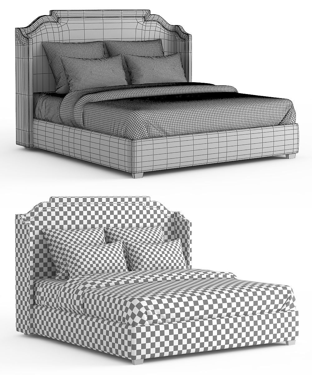 Dantone Beverly Bed 3D model_1