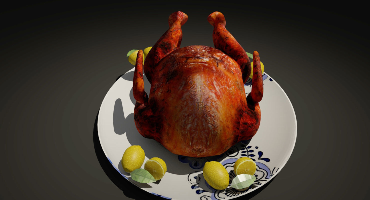Roasted Chicken or Turkey 3d Model Low-poly 3D model_4