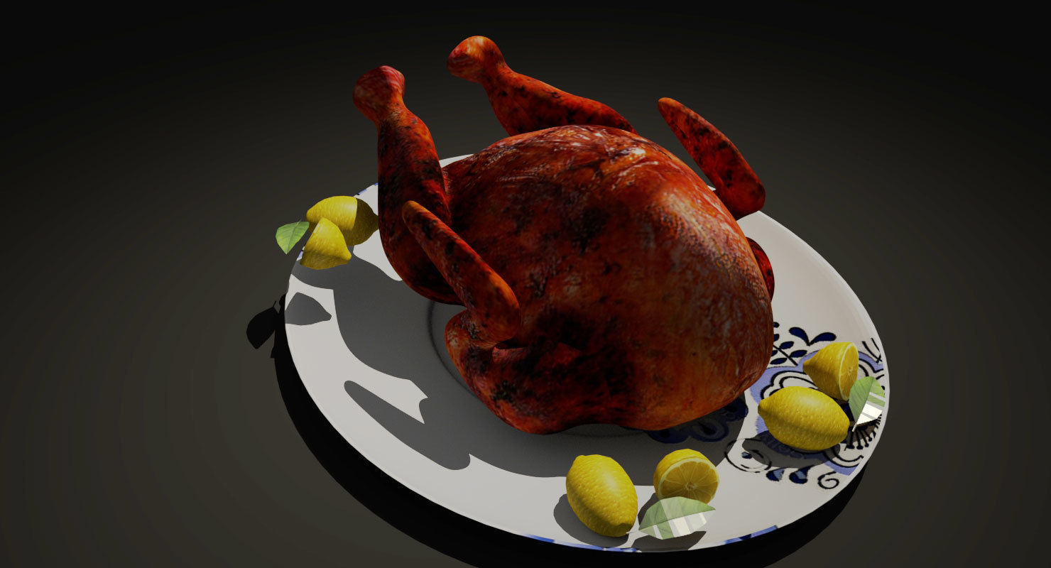 Roasted Chicken or Turkey 3d Model Low-poly 3D model_3