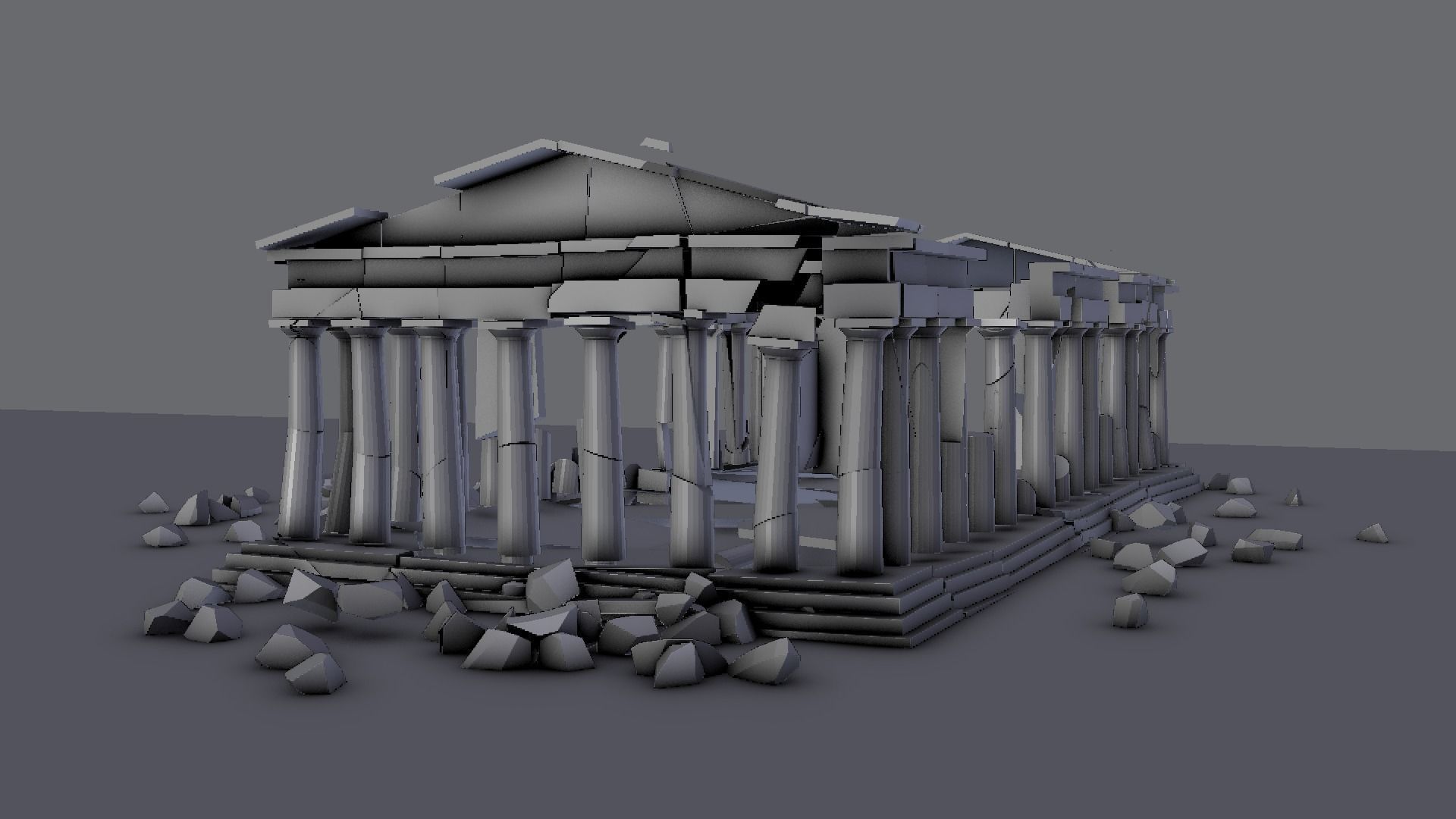 Athens Parthenon Low-poly 3D model_3