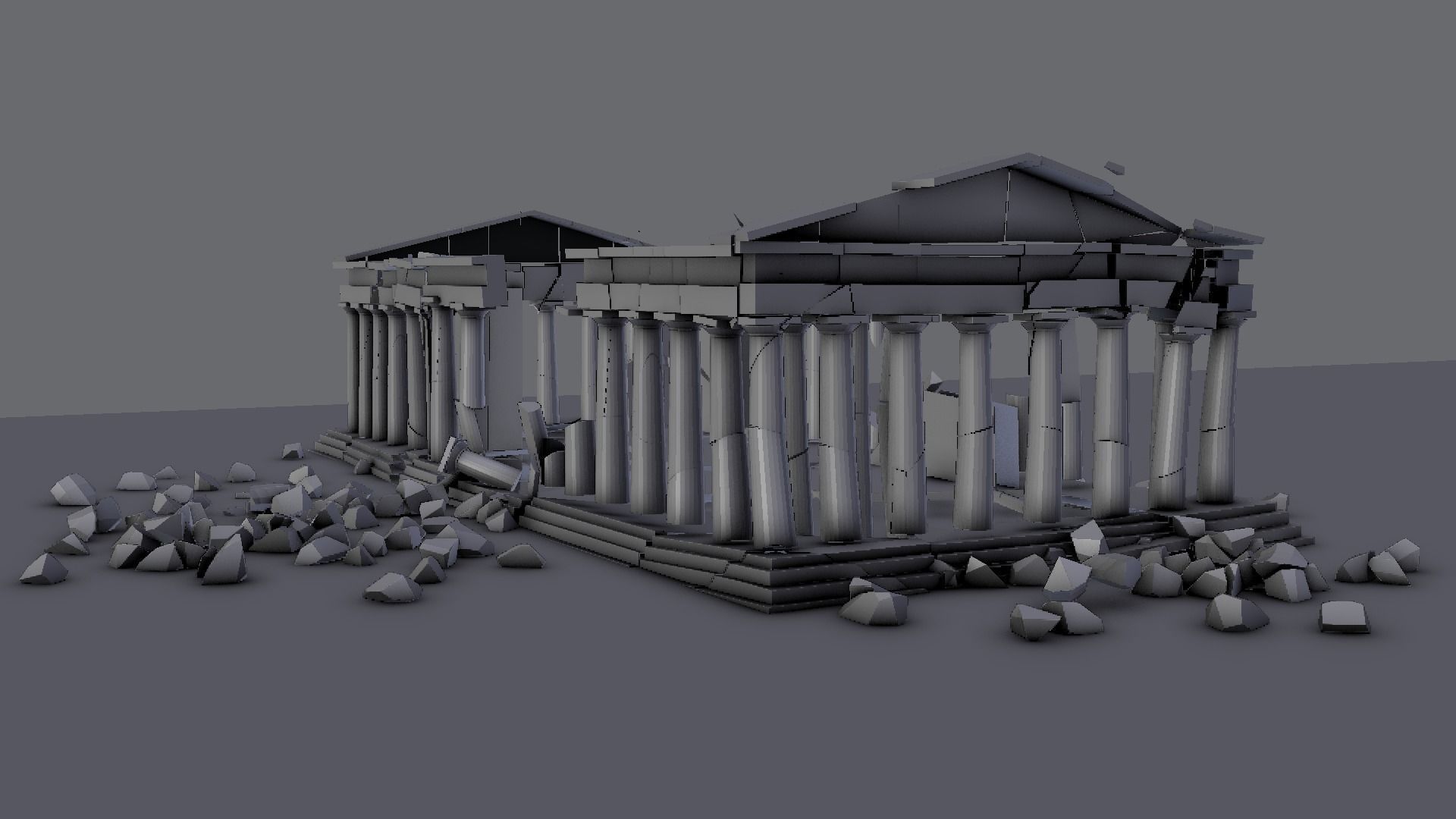 Athens Parthenon Low-poly 3D model_2