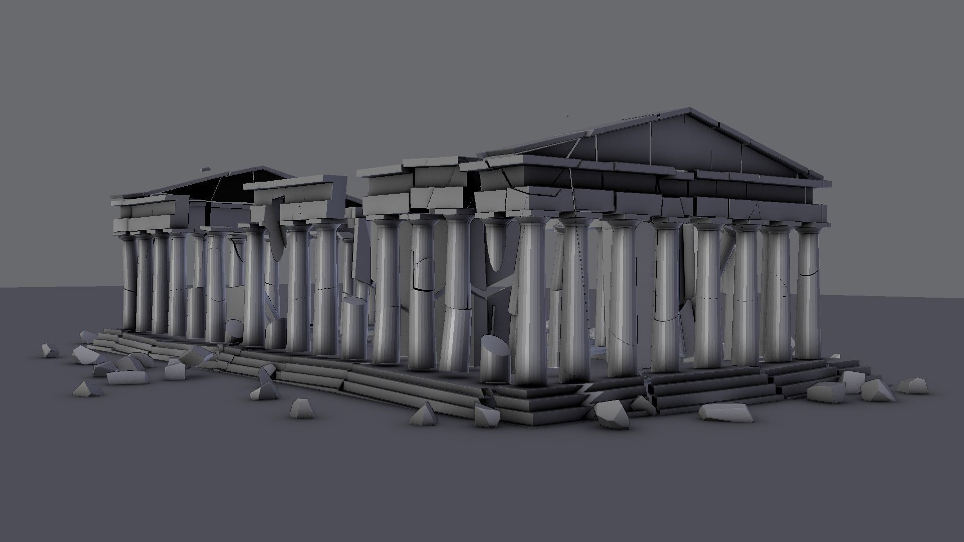 Athens Parthenon Low-poly 3D model_1