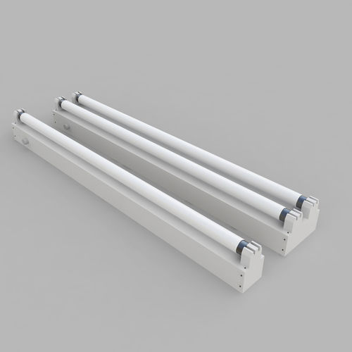 Strip Fluorescent Fixture Single and Dual 3D model