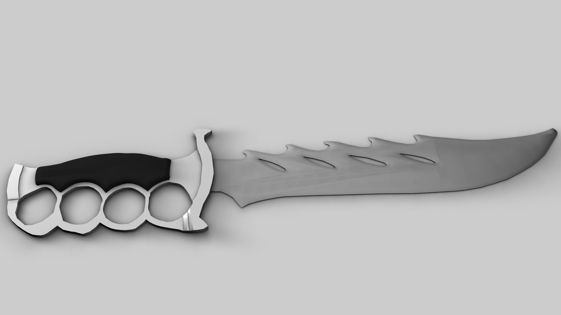 Brass Knuckles Knife 3D model_4
