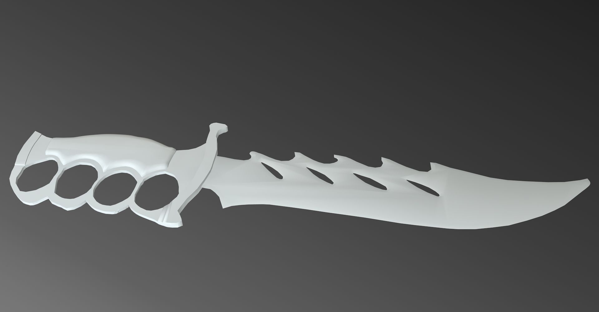 Brass Knuckles Knife 3D model_1