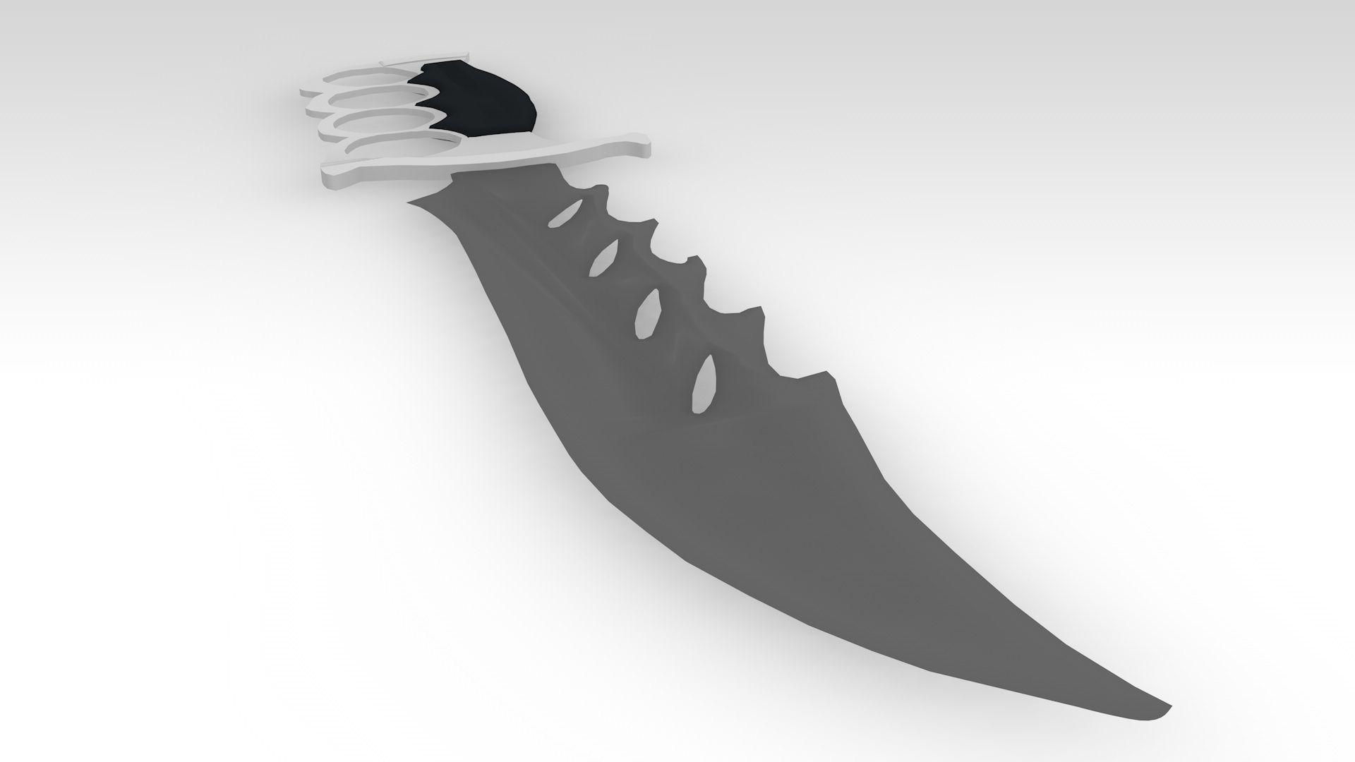 Brass Knuckles Knife 3D model_5