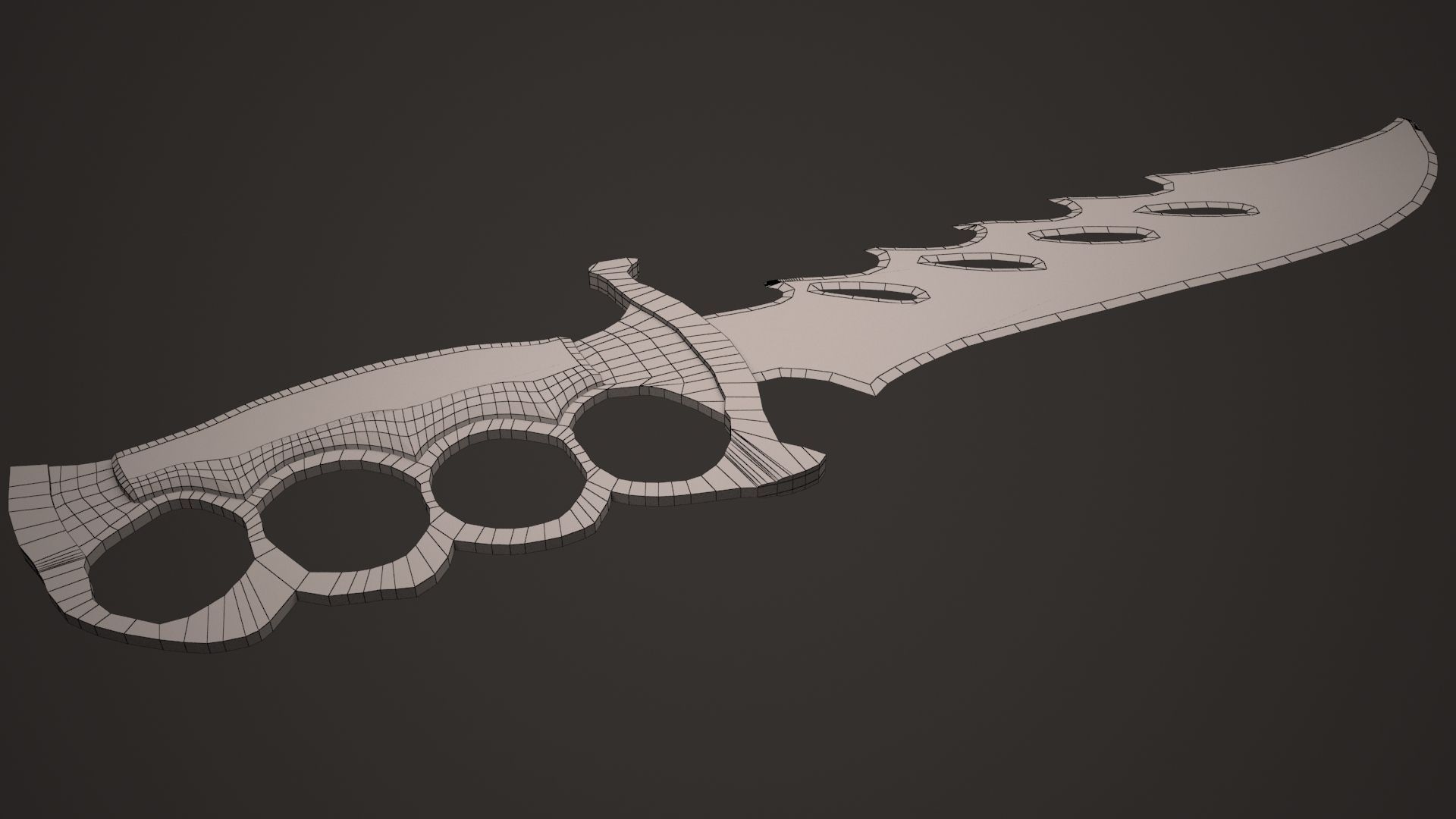 Brass Knuckles Knife 3D model_2