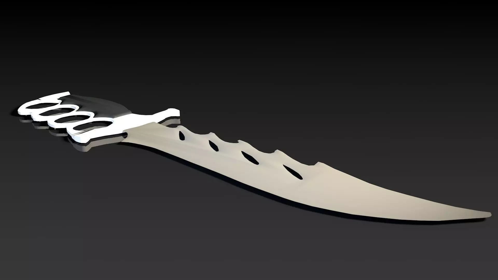 Brass Knuckles Knife 3D model_0