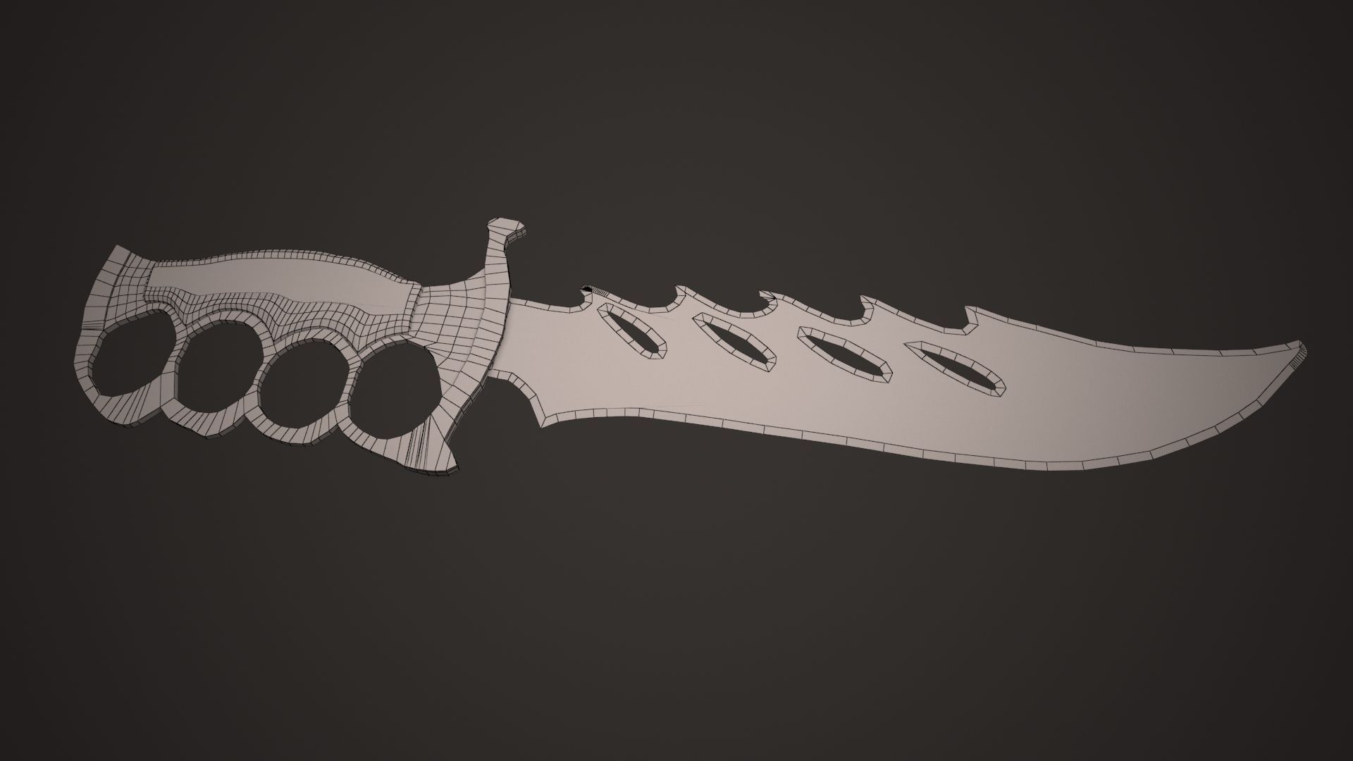Brass Knuckles Knife 3D model_3