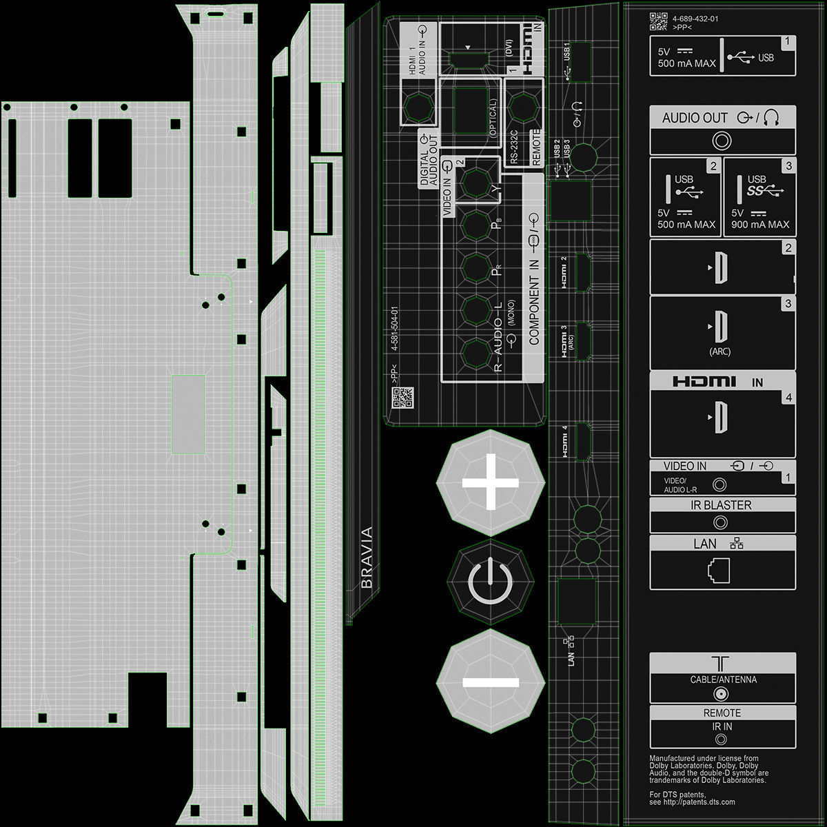 Sony X850E TV 3D model_28