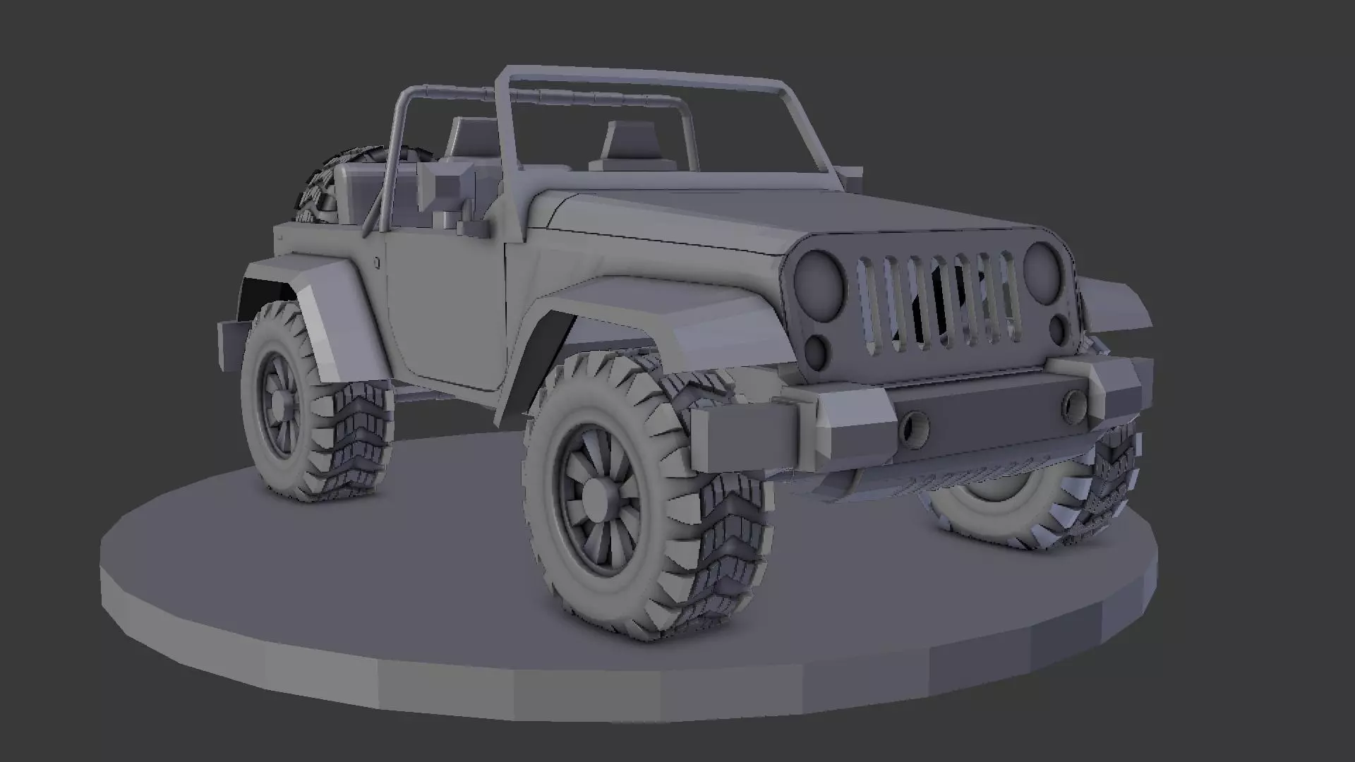 wrangler jeep Low-poly 3D model_0