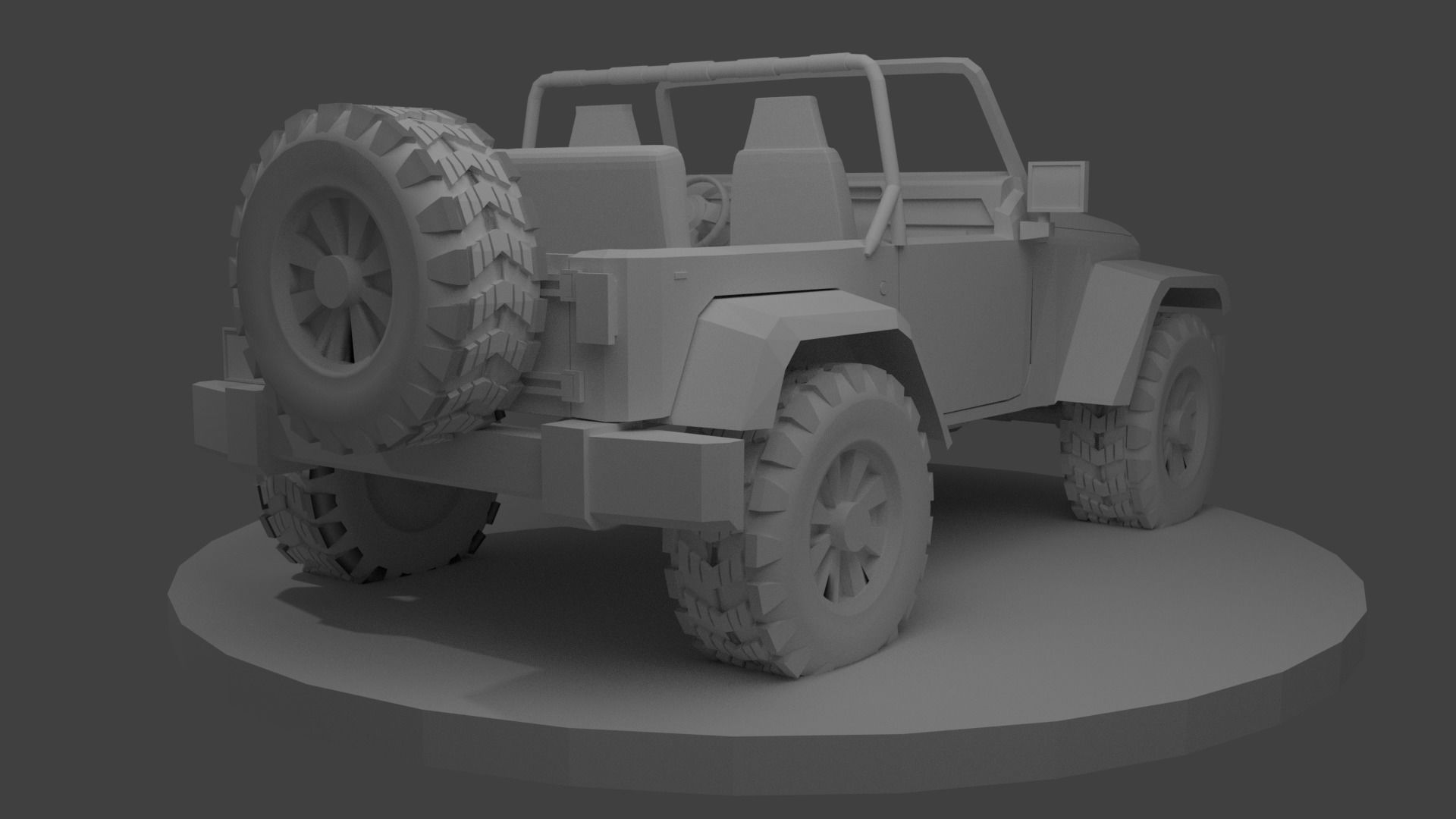 wrangler jeep Low-poly 3D model_7
