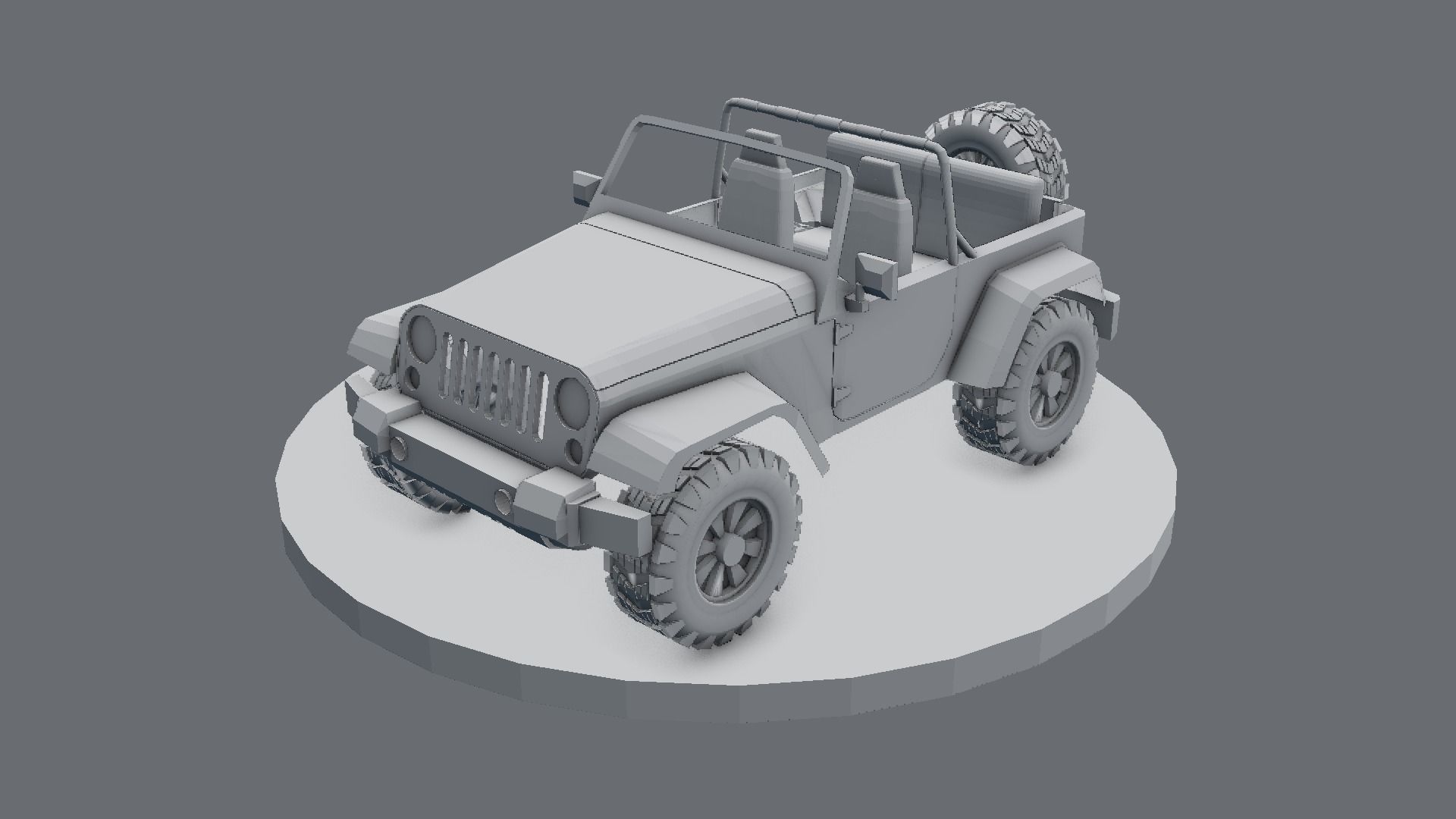 wrangler jeep Low-poly 3D model_3