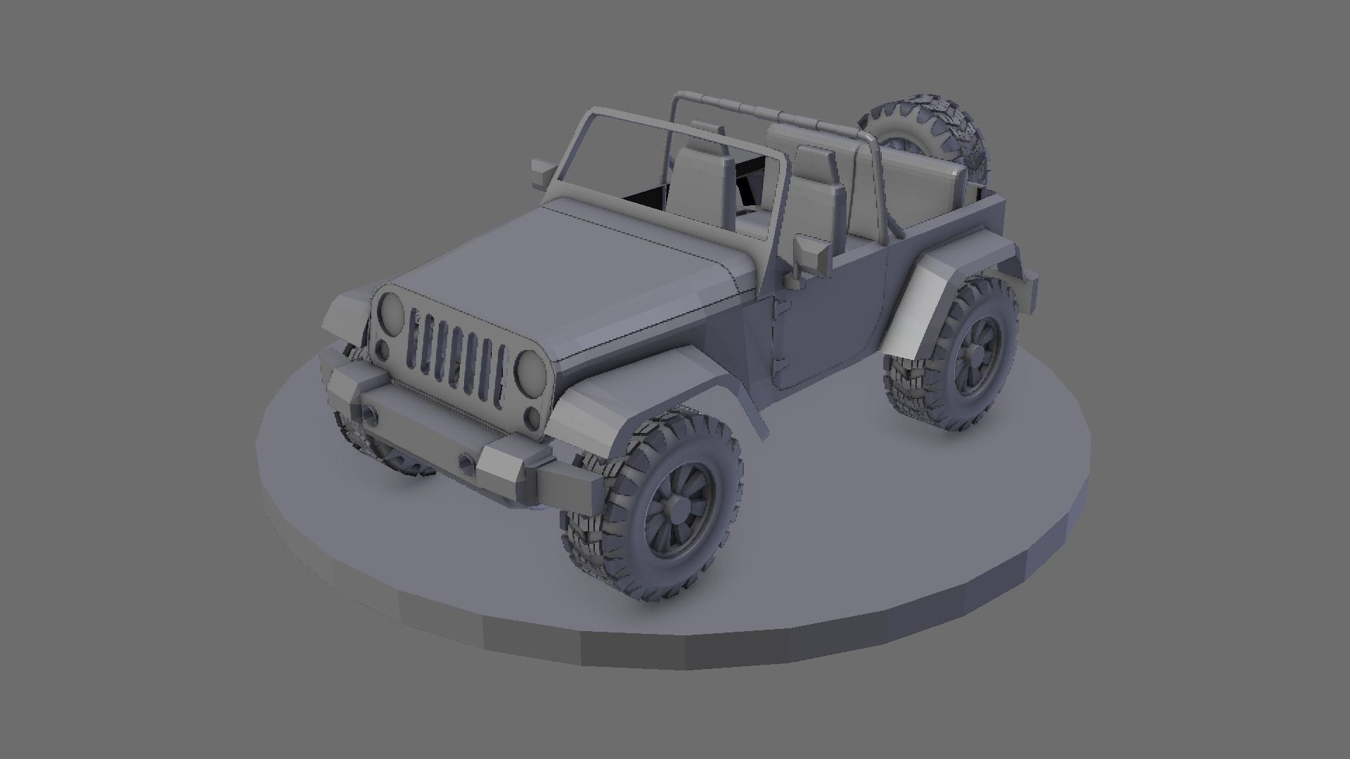 wrangler jeep Low-poly 3D model_1