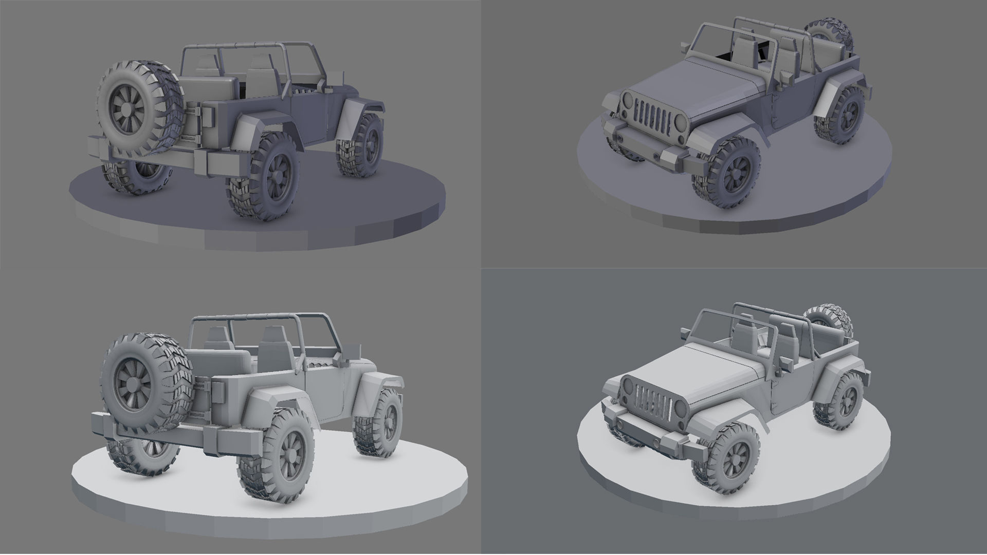 wrangler jeep Low-poly 3D model_5