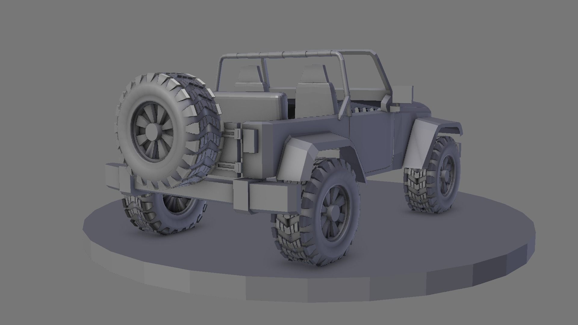 wrangler jeep Low-poly 3D model_2