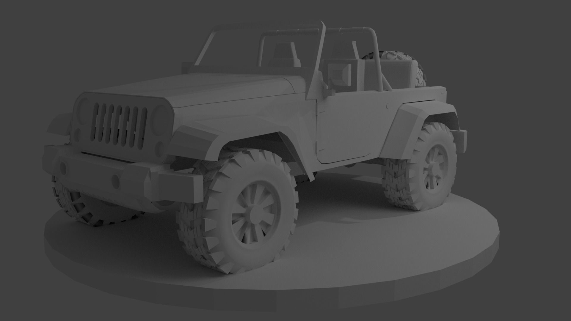 wrangler jeep Low-poly 3D model_6